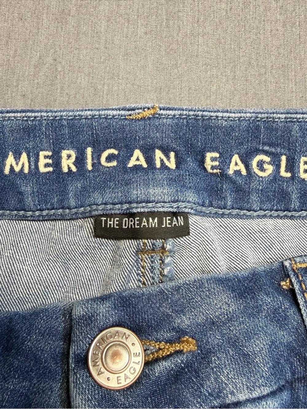 American Eagle Outfitters Ripped High Rise cropped Blue Jeggings - Picture 3 of 7